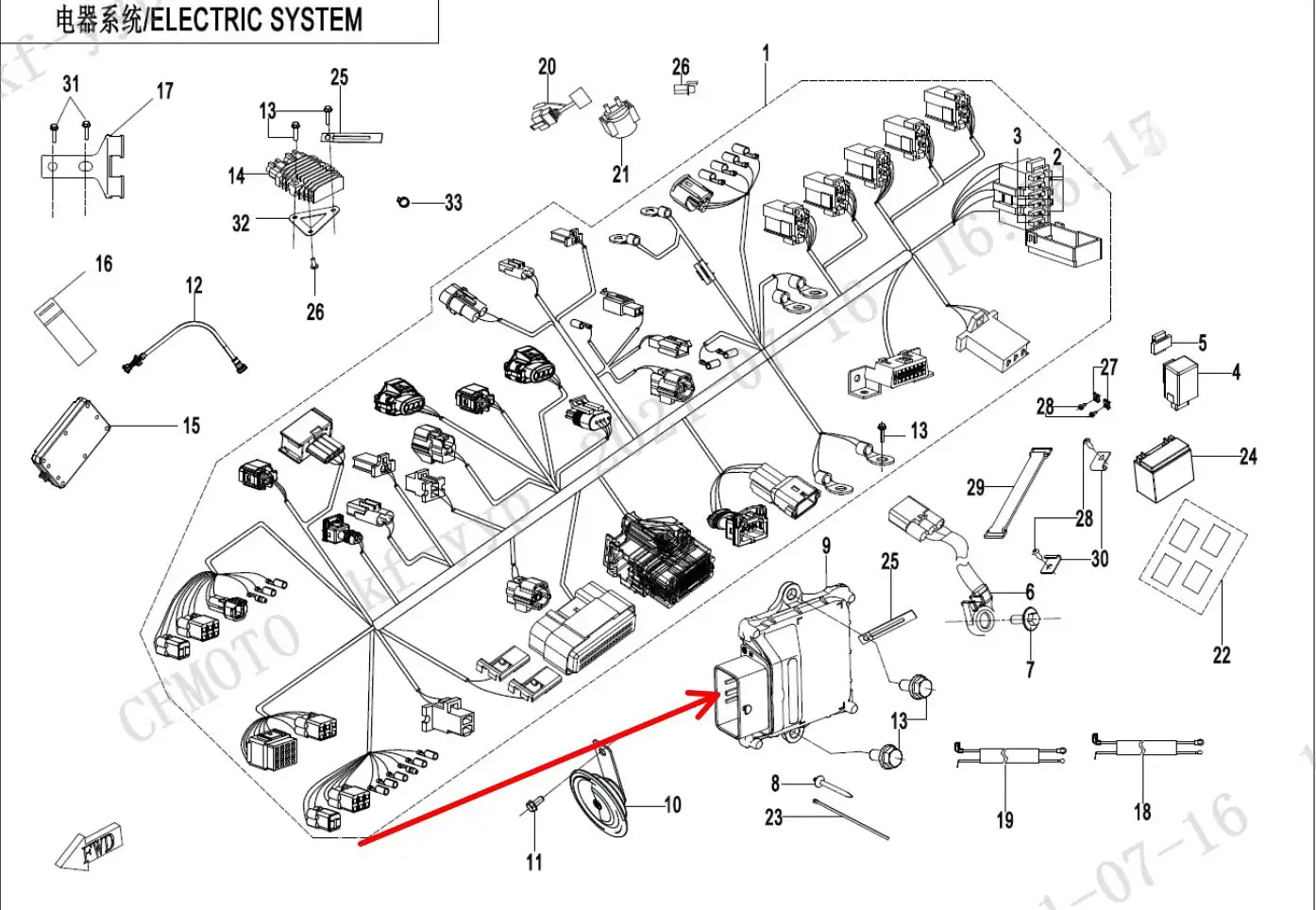 ECU suit for CF250NK code is 6KMV-001000-8911