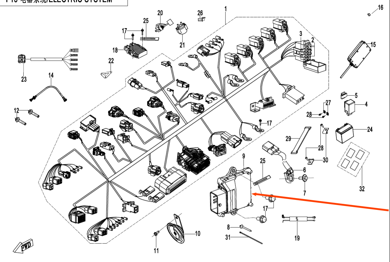 ECU suit CF300SR code is 0DN0-174000
