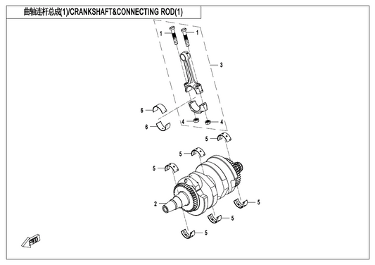 Crankshaft assy/connecting rod/main bearing/connecting rod bearing/balance shaft bearing suit CF400NK