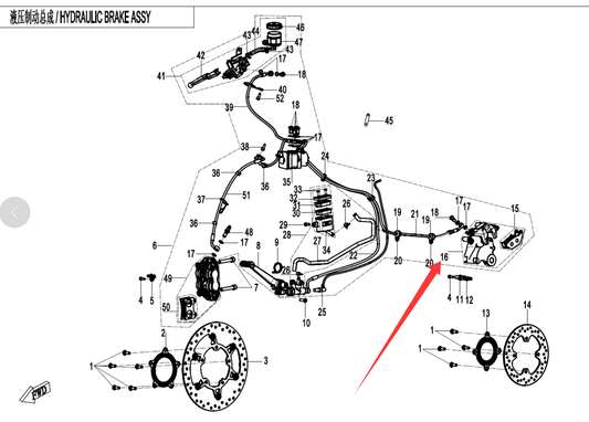 Rear Brake Caliper suit CF450CLC code is 6AQV-081710-1001-M1