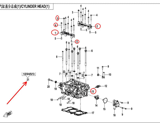 Cylinder Head assy suit CF450MT 0SQV-022100-1006-0HB00