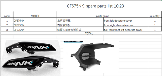 Front left and right decorate cover/fuel tank front left decorate cover suit CF675NK