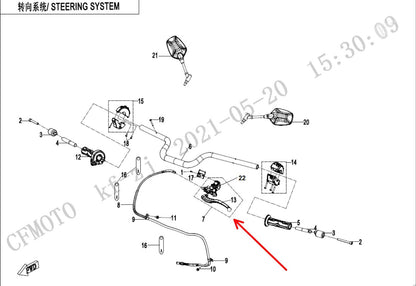 Clutch Handle grip Assy suit CF675SR/CF675NK/CF450NK/CF450SR/CF800MT and CF800NK code is 6WWV-100200-5002/ 6WWV-100200-5003