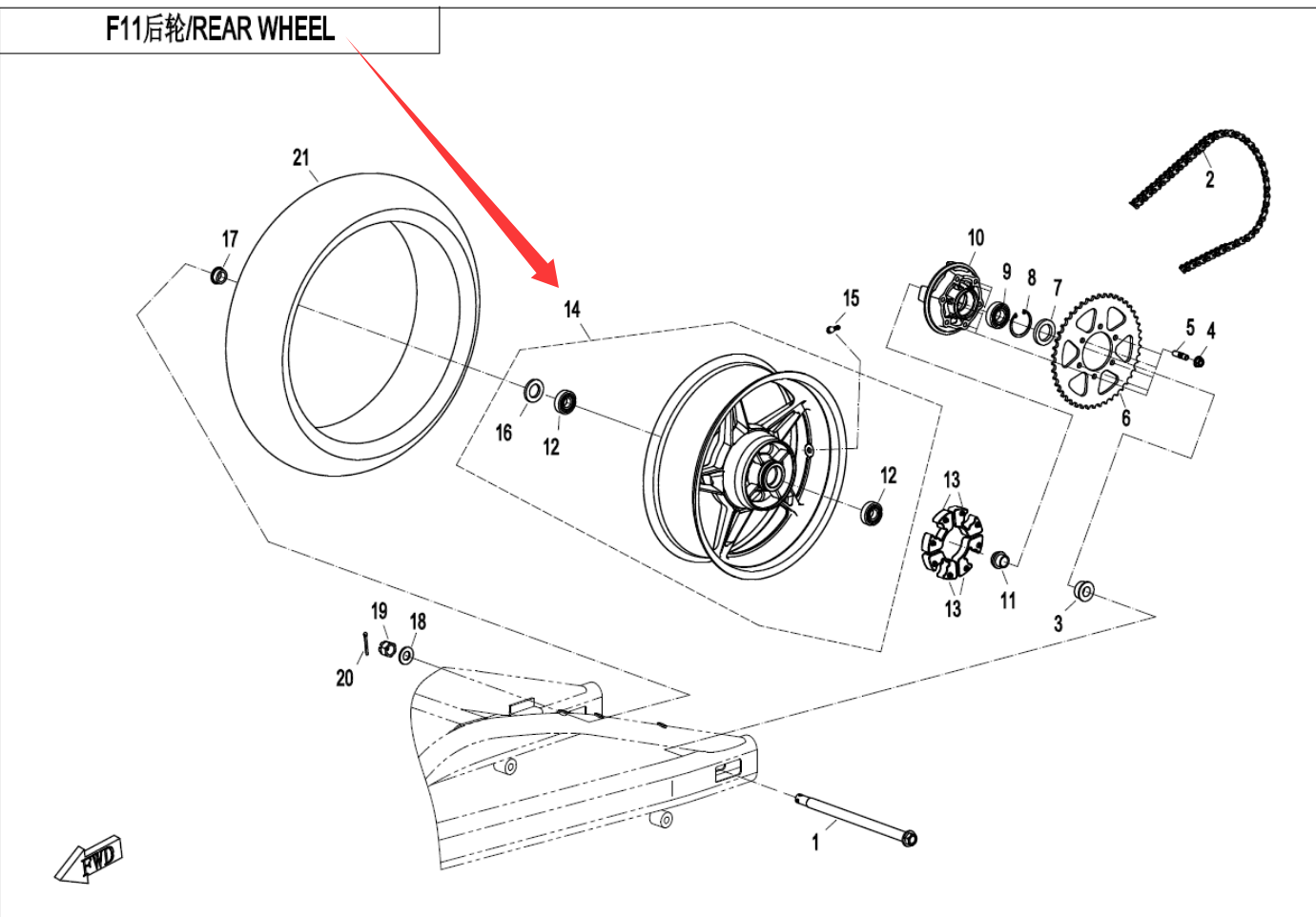 Rear Wheel RIim suit CF700CLX sport code is 6NTV-110100-6002-0BM00