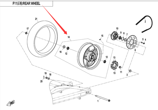 Rear Wheel RIim suit CF700CLX sport code is 6NTV-110100-6002-0BM00