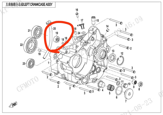 Left Crankcase Bearing suit CF250NK code is 0DM0-011050