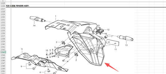 Rear Mudguard suit QJ SVT 650 X/QJ650-16A