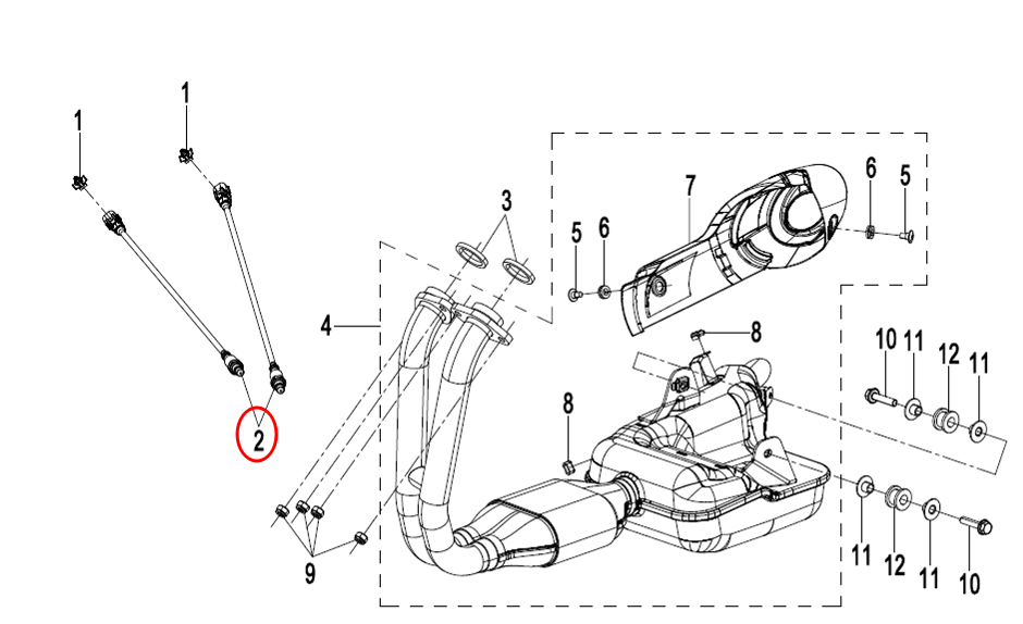 1 pcs Oxygen Sensor suit CF Dual250 Code is 6KMV-004100-M300