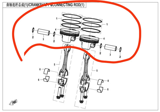 2sets Piston/pin/rings/circlip and 8pcs valves and sealings suit CF450SR