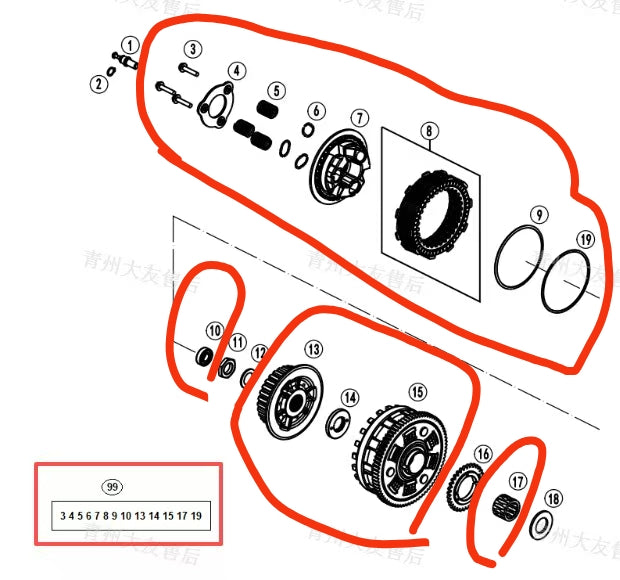 Clutch Assy suit CF800MT code is C90032100000