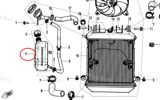 Water Tank suit CF450CLC code is 6AQV-180100-7101