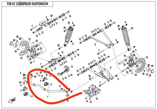 Balance shaft bar suit CF600ATV code is 9010-060500