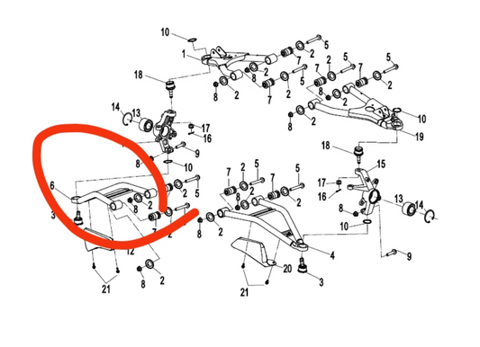 Front Right Lower Swing Arm and right Rear Mirror suit CFORCE800 code is 9AWV-050410-2E01/9AY0-200300