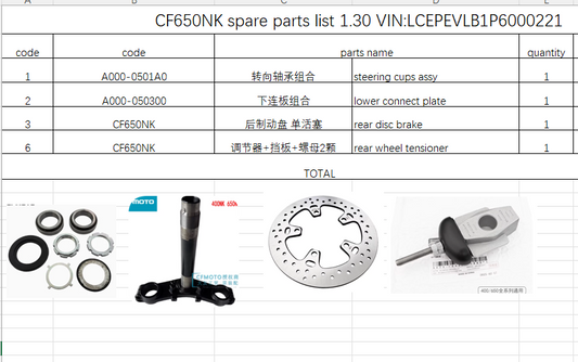 Steering cups assy/lower connect plate/Rear Disc Brake/rear wheel tensionersuit CF650NK