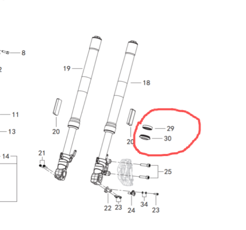 2pcs Front Bar Sealing and 2pcs Dustproof Cover suit QJMOTOR SRV300