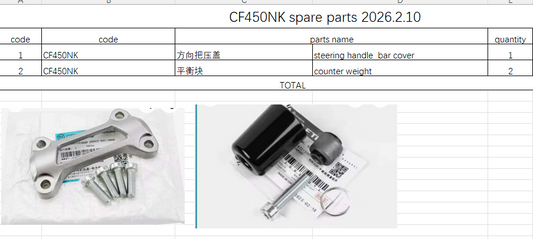 Steering handle  bar cover/2Pcs counter weight suit CF450NK