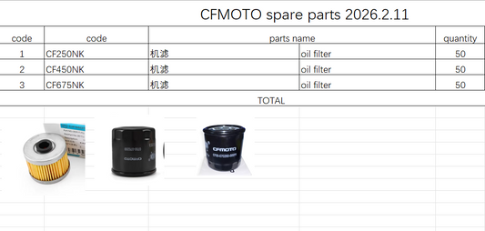 50pcs Oil Filter suit CF250NK/CF450NK/CF675NK