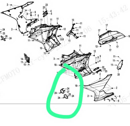 Left cover decorator net suit CF450SRS Code is 6AQV-040515-3000/6AQV-040513-3000
