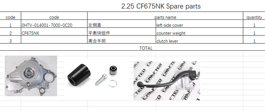 Left side cover/counter weight/clutch lever suit CF675NK