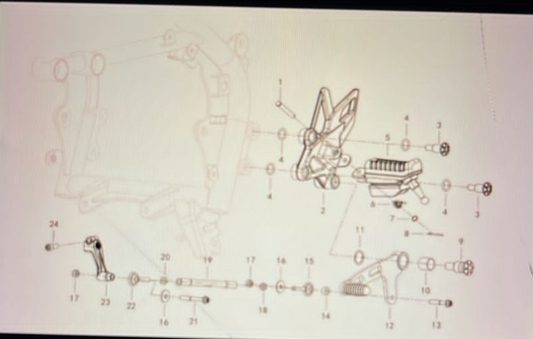 Front Left Footrest Bracket/front left footpedal and others suit QJMOTOR SRK300S