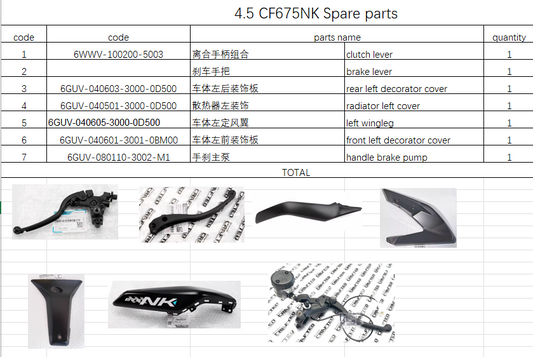 Hand Brake Pump and others in the list suit CF675NK