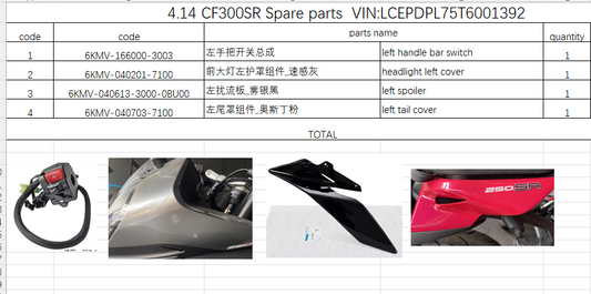 left Handle Bar Switch and others in the list suit CF300SR