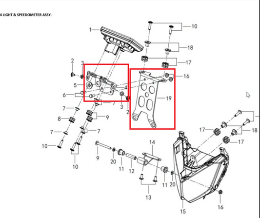 Dashboard bracket and headlight brackt suit QJMOTOR/SRK400