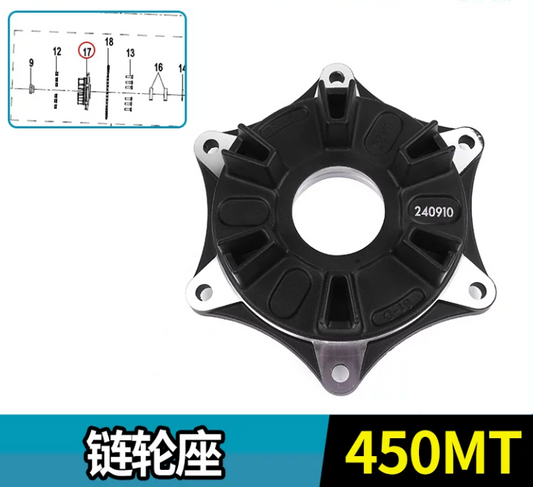 Rear Sprocket and rubber block suit CF450MT code is 6AQV-110301-1001