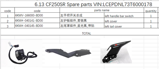 left Handle Bar Switch/left cover/left tail cover suit CF250SR