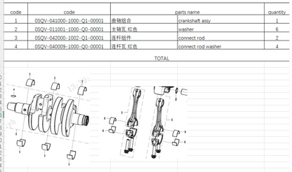 Crankshaft assy/washer/connect rod and washer /full set engine gaskets suit CF450NK/CF450SR/CF450SRS