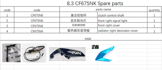 Clutch Control Shaft and others in the list suit CF675NK