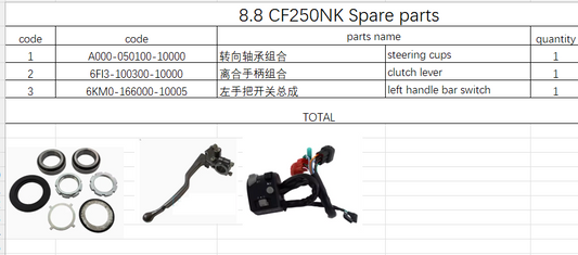 Steering Cups/clutch lever and left handle bar switch suit CF250NK