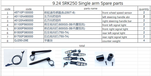 Signal Light/front wheel speed sensor and others suit SRK250 Signal arm 40110N490000