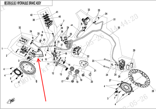 Brake Cylinder Holding bracket suit CF250CLX code is 6KMV-091100-C000-20